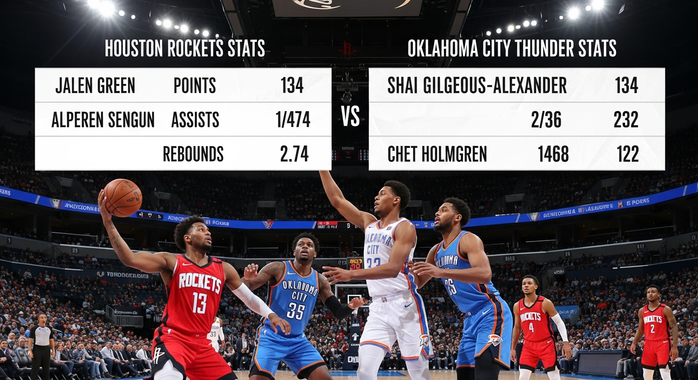 Houston Rockets vs Oklahoma City Thunder Match Player Stats
